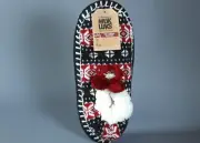 MUK LUKS BLACK, RED & WHITE Womens Ballerinas Slip Resistant Slippers Sz L/XL #1