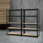 Warehouse Rack Shelving Garage Storage Organiser Adjustable Shelf Height Black