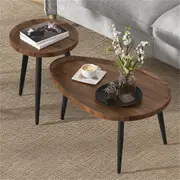 COMFEYA Modern Irregular Drop-shaped Coffee Table Set