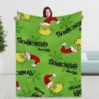 Custom Name Merry Grinchmas Blanket, Personalize Grinch Christmas Blanket, Gift