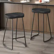 2x ALFORDSON Bar Stools Tractor Vintage 75cm Black