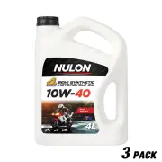 3 x Nulon 10W-40 Motorcycle Engine Oil 4L SSMC10W40-4 API SM JASO MA2