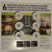 Capstone 6 LED Wireless Puck Lights With Remote Control NEW Sealed— No Batteries