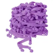 10 Yards Pom Pom Ball Fringe Trim Ribbon Sewing Trim DIY Crafts, 8mm Purple