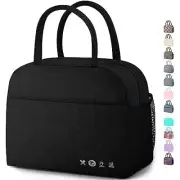 Lunch Bag Lunch Box for Women Men Reusable Insulated Lunch Tote Bag, Black