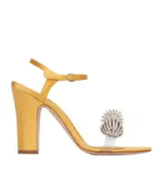 Manolo Blahnik Ostria Embellished Ankle Strap Sandals 38,39,40 Yellow