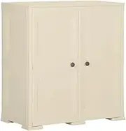 Plastic Cabinet 79x43x85.5 cm Wood Design Angora White,Angora White Plastic Storage Cabinet with Ample Space for Home, Office and Storage Room Living Room Furniture