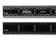 USA PEC 12" 4R (1/8, 1/16, 1/32, 1/64) Rigid Black Chrome Machinist Ruler Scale