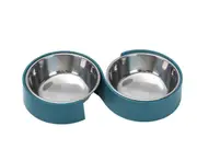 S14 Indoor S-shaped Pet 2 In 1 Slow Food Bowl Drinker Cat and Dog Separation Anti-overturning Feeder Animal Supplies