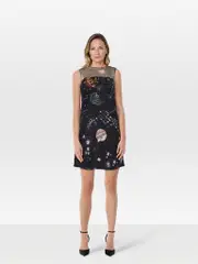 Cosmos Print Flared Dress