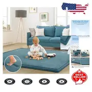 Eco-Friendly Baby Play Mat with Memory Foam, 6'7” x 4'11” - Safe Tummy Time