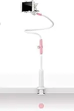 TUFF LUV Flexible 360 1.25m Gooseneck Bulldog Lazy Phone Holder Mount Stand for Bed/Desk/Chair 360 Adjustable Clamp Bracket Stand for Smart Phones [VOIP, Zoom, Teams, Whatsapp] - Pink