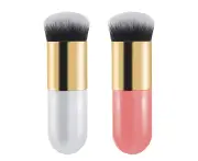 2 Pieces Foundation Brush, Chubby Makeup Brush, Suit For Blending Liquid, Cream or Flawless Powder Cosmetics(Golden & Pink)colorGolden & Pink