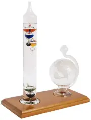 00795A2 Galileo Thermometer with Glass Globe Barometer, Barometer Set, Glass/...