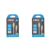 2PK Core 8-Pin to USB-C Cable Charging Cord 1m For Apple iPhone 14/13 White