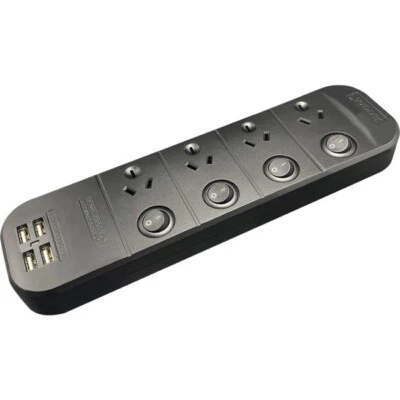 JACKSON PT1814USB3A 4 Outlet Switched Powerboard With USB Charging