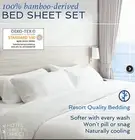Hotel Sheets Direct 100% Bamboo Sheets C-King Size Sheet and Pillowcase Set,Grey