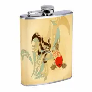 Zen Fish Em2 Flask 8oz Stainless Steel Hip Drinking Whiskey