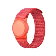 Nevenka Protective Case for Air Tag GPS Tracker Holder with Nylon Bracelet-Red