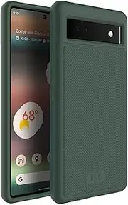 [TUDIA] DualShield Grip Designed for Google Pixel 6a Case (2022), [MergeGrip] Shockproof Military Grade Dual Layer Slim Protective Case for Pixel 6a - Pine Green
