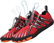 BUNIQ Barefoot Shoe,Wide Toe Box Sneakers for Outdoor Camping | Non-Slip Runner Shoes for Backpacking Climbing Traveling Camping Drifting Cycling Picnic Mountaineering red