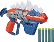 Nerf DinoSquad Stegosmash Dart Blaster, 4-Dart Storage, 5 Official Nerf Darts, D
