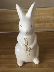 Target Bullseye Playground 7.5 Ceramic Bunny w/ Wire Carrot~ Spring Easter 2025