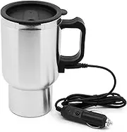 Car Electric Kettle Stainl Steel in-car Kettle Travel Thermoses Heating Water Bottle Heating Cup with Indicator Light Powered by Lighter Charger Base for Water Tea Coffee Mi Car Kettle Thermos