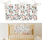 Winmany Baby Crib Organizer Cot Caddy Bed Storage Bag 2 Pockets Bedside Hanging Diaper Nursery Organizer for Diapers Toys Clothing (Orange)