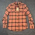 NWT Patagonia Womens Organic Cotton Fjord Flannel Shirt Burl Red Plaid Sz XS