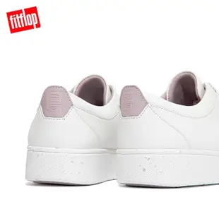 【FitFlop】RALLY LEATHER SLIP-ON TRAINERS 運動風繫帶休閒鞋-女(都會白)