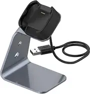 Charger Stand USB Charging Cable Dock Compatible with Versa 2/ Versa 2 Se Watch Base Holder Fitn Watch Acc Ories Grey