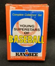 1986 TOPPS KAY BEE YOUNG SUPERSTARS OF BASEBALL SET w/33 CARDS new open box