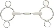 Lorina Flexi Peanut Joint 2 Ring Continental Horse Gag (UK Size: 6in) (Silver)