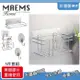 MAEMS 304不鏽鋼台灣製無痕衛浴收納置物架5件組(方形置物架+吹風機架+2入圓形掛勾+面紙架)