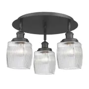 Innovations Lighting 916-3C-10-18 Colton Flush Colton 3 Light - Black