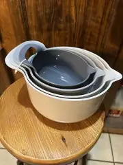 4 Piece Nesting Plastic Mixing Bowl Set With Built in Handle & Nozzle