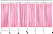 Foldable Medical Privacy Screen,6ft High Room Divider with Wheels,3/4/5/6-panels Room Separador for Indoor Privacy Partition for Hospitals/Office(Yellow,6-Panel)