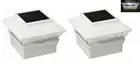2 Pack White Outdoor Solar Powered LED 4 x 4 Fence Post Cap Lights For PVC Post