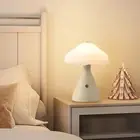 LED Mushroom Table Lamp, USB Rechargeable Desk Lamp, Touch Controlled Dimmable I