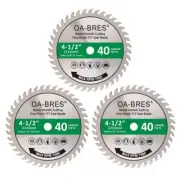 4-1/2" 40T Fine Finish Wood Cut Circular Saw Blade with 3/8 Inch Arbor, 3 Pack