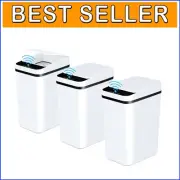 Elegant Touchless Motion Sensor Trash Bin Set - 2.2 Gallon Bathroom Solution