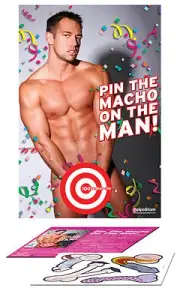 Bachelorette Party Pin the Macho on the Man Bridal Shower Funny Gag Game