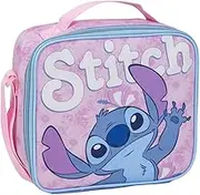 Disney Stitch Lunch Bag for Kids Travel School Thermal Insulated Lined Lunchbox Cooler Bag, Blue, One Size, Lunch Box