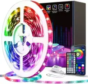 50ft Smart LED Light Strips w/ App + Remote Control Music Sync Color Changing