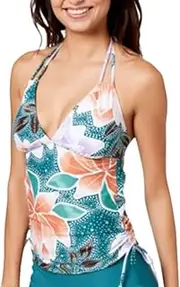 [Hula Honey] Juniors Printed Side-Tie Tankini Top