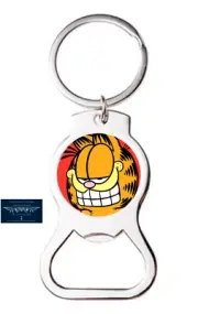 GARFIELD THE CAT FUNNY SMILEY FACE CUSTOM METAL KEY RING KEYCHAIN GIFT