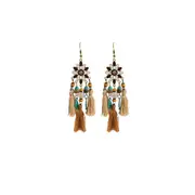 Chic Bohemian Dreamcatcher Tassel Earrings Geometric Design Women Jewelry