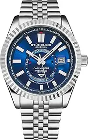 [Stührling] Stuhrling Datemaster Swiss Automatic 42mm Classic Watch Stainless Steel Case and Bracelet Water Resistent