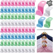 200PCS Clothes Hanger Connector Hooks,Space Saving Hanger Hooks,Heavy Duty Ca...
